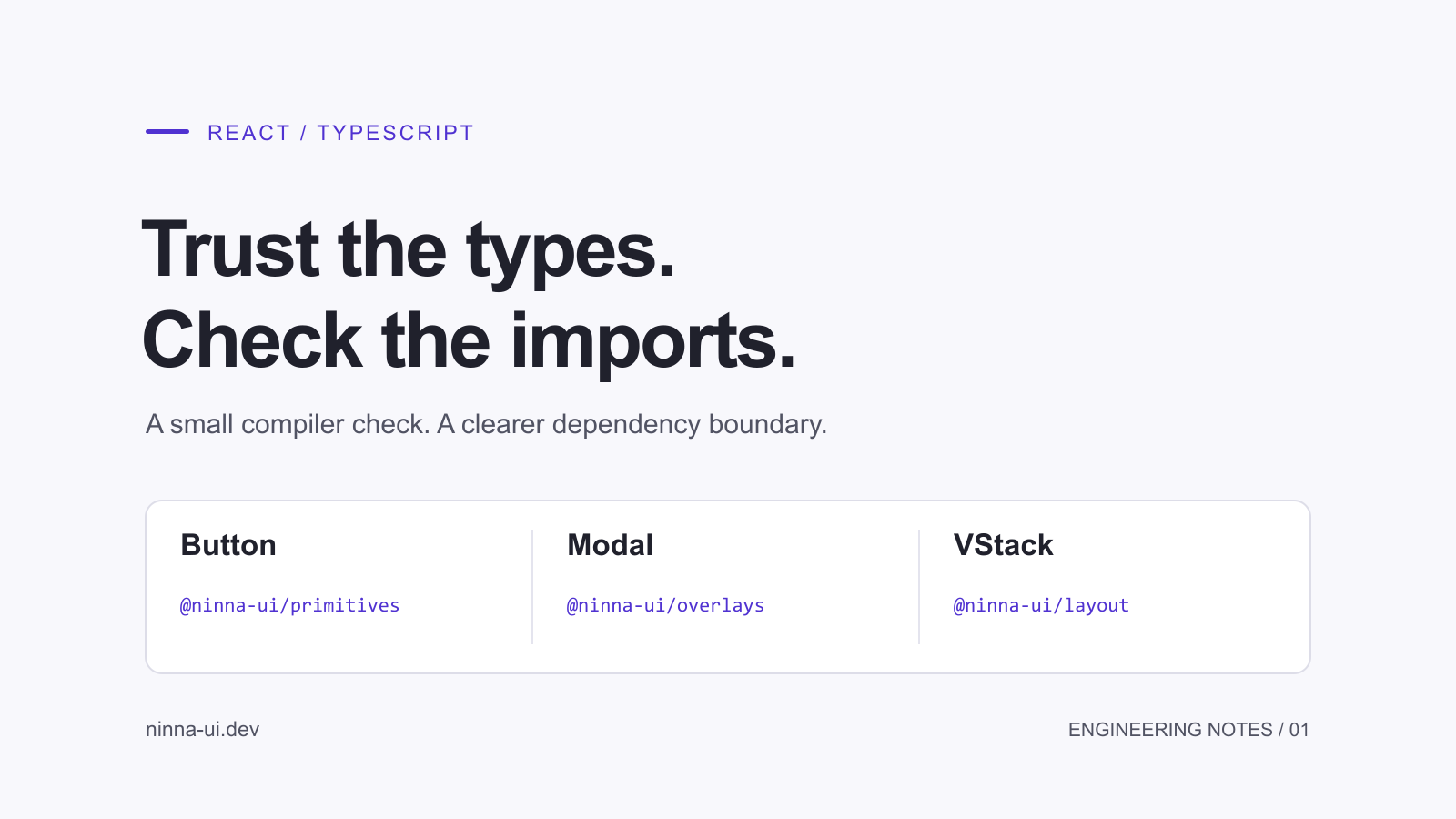 Trust the types. Check the imports. Button, Modal and VStack map to three different Ninna UI packages.